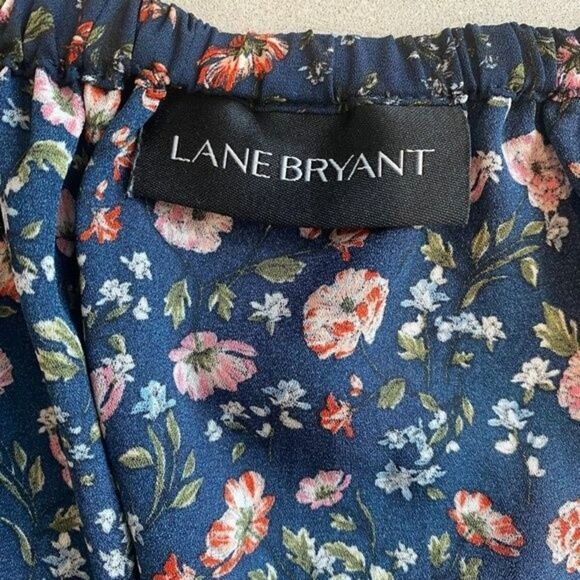 Lane Bryant Floral Fancy Off-Shoulder Top, Navy Blue, Size 1X - Picture 6 of 7
